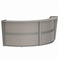 Linea Italia Curved Reception Desk with Counter, 2 Units, 124”W x 49”D, Ash ZUD296